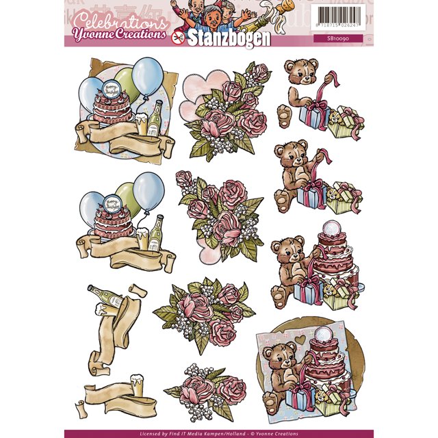 Find It Trading Yvonne Creations Punchout Sheet-Celebration