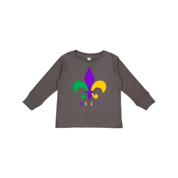 Inktastic Mardi Gras Fleur De Lis Girls Long Sleeve Toddler T-Shirt