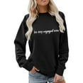 thumbnail image 2 of Women's Sweatshirt Letter Print Crewneck Regular Fit Spring Fashion Pullover Sweater Long Sleeve Fall Tops, 2 of 4