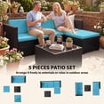 thumbnail image 4 of Outsunny Sectionnel d'Extérieur de Patio 5 Pcs avec Coussin, Turquoise, 4 of 10