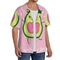 thumbnail image 4 of Vsdgher Cute Avocado Print Men's Wrinkle Free Untucked Cuban Shirt Business Casual Button Down Shirts Short Sleeve Shirt, 4 of 7