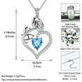 thumbnail image 2 of Beautlace 925 Sterling Silver Birthstone Necklace for Women,Rose Flower Heart Pendant Necklace Jewelry Gifts, 2 of 6