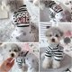 thumbnail image 2 of Mono para Perro, Pijama de Cachorro a Rayas, Lindo Cachorro Gatito Mono Jumper Camisas de algodón Suave, 4 Piezas,11 Feliz Sencillez, 2 of 5