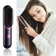 thumbnail image 1 of Mini cepillo alisador de pelo portátil con carga USB para mujer, cepillo alisador de pelo negativo, antiescaldado y apagado automático., 1 of 9
