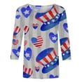 thumbnail image 4 of Joau 4th of July Womens Tops, 3/4 Sleeve Crewneck Shirts for Women American Flag Patriotic Print Tunic Tees Blouses Summer Casual Loose Pullover, 4 of 4