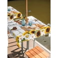 thumbnail image 2 of Outdoor Tablecloths with Umbrella Hole & Zipper, Sunflowers Dog 60x60 Inch Square Tablecloths, Spring Watercolor Floral Stars Wood Grain Waterproof Table Cloth, Patio/Pool/Picnic Table Covers, 2 of 8