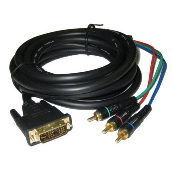 TygerWire 12-Ft DVI-I(18+5) Male to 3-RCA Male Cable