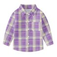thumbnail image 6 of Hduncf Baby Boys Girls Plaid Flannel Shirts Long Sleeve Lapel Button Down Shirt Jacket Tops for Kids 6M - 8Y Purple#1 3 Years, 6 of 7