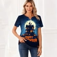 thumbnail image 5 of Halloween Henley Shirts for Women Graphic Print Halloween T Shirts Short Sleeve V Neck Halloween Tee, 5 of 5
