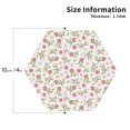 thumbnail image 2 of Honeii Rose Flowers print Leather Coaster Set of 4, ideal for safeguarding your furniture from drinks spills and effortless cleanup-Hexagon, 2 of 6