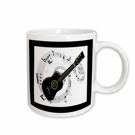 

3dRose Music Notes n Guitar Ceramic Mug 15-ounce