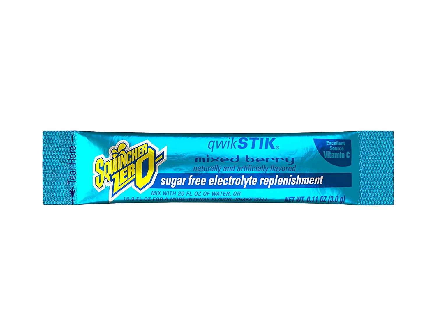 Sqwincher ZERO Qwik Stik - Sugar Free Electrolyte Powdered Mix, Mixed Berry
