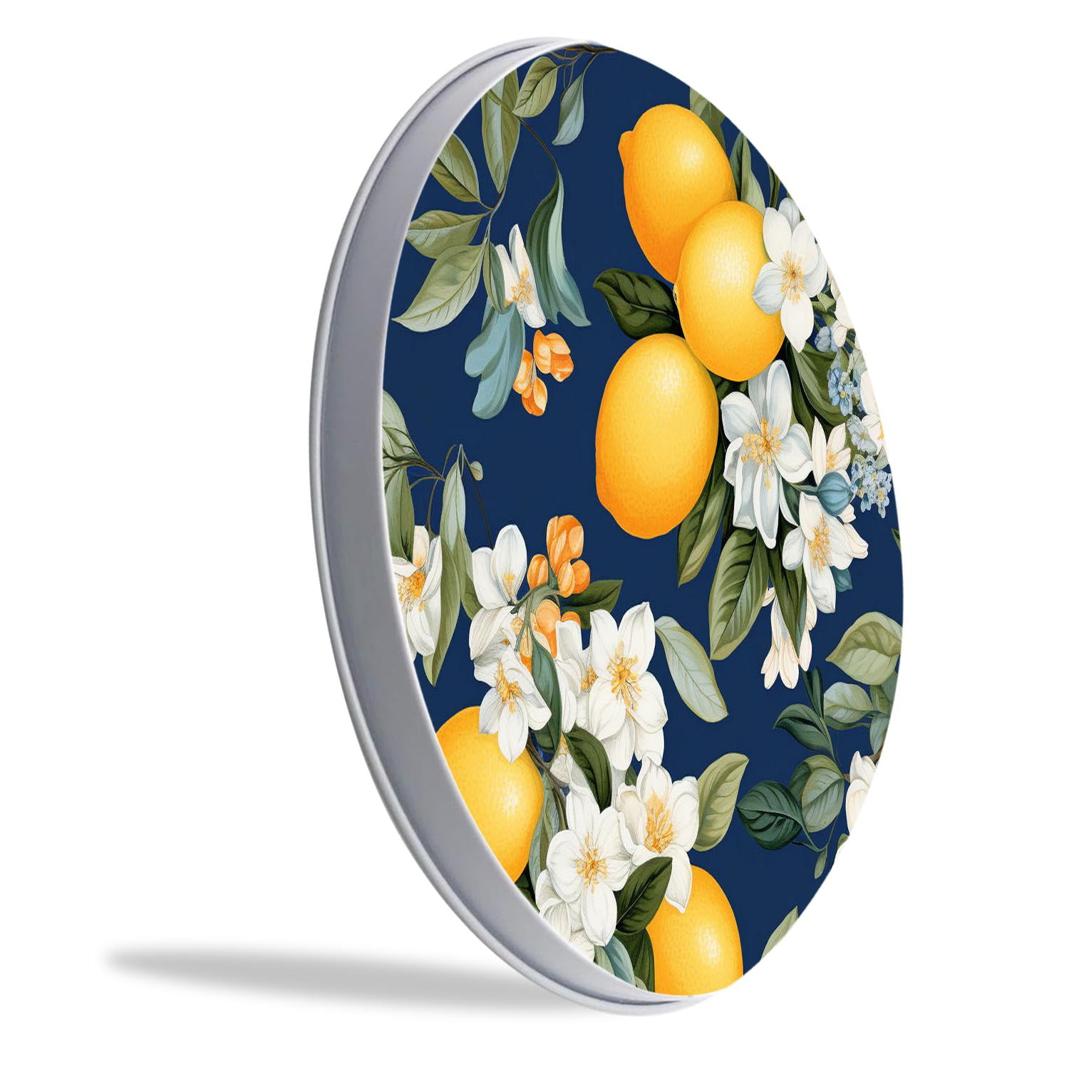 Round Stove Burner Covers 4 Pcs Metal Electric Stove Burner Covers 8Inch And 10Inch ,Mediterranean Yellow Lemon lovely