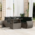 thumbnail image 1 of vidaXL 6 Piece Garden Sofa Set with Cushions Grey Poly Rattan, 1 of 5