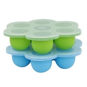 Acorn Baby Food Container with Thin Lid, 2PK Blue and Green Meal Prep Container