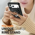 thumbnail image 3 of TECH CIRCLE for iPhone 17 Pro Rugged Shockproof Phone Case with Rotating Finger Ring Holder Kickstand, Compatible with Magnetic Car Mount, Slim Fit Lightweight Protective Hard Shell Cover, Black, 3 of 8