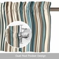 thumbnail image 6 of Boho Vertical Stripe Valance Curtain Green Beige Simple Lines Window Valances Rod Pocket Short Curtains Window Treatments for Kitchen Bedroom Bathroom Laundry 54" x 18", 6 of 9