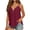 Wine, variant on qolati Womens Eyelet Tank Tops Half Zip V Neck Sleeveless Summer Top Spaghetti Strap Beach Shirt Loose Fit Beach Vacation Flowy Blouses
