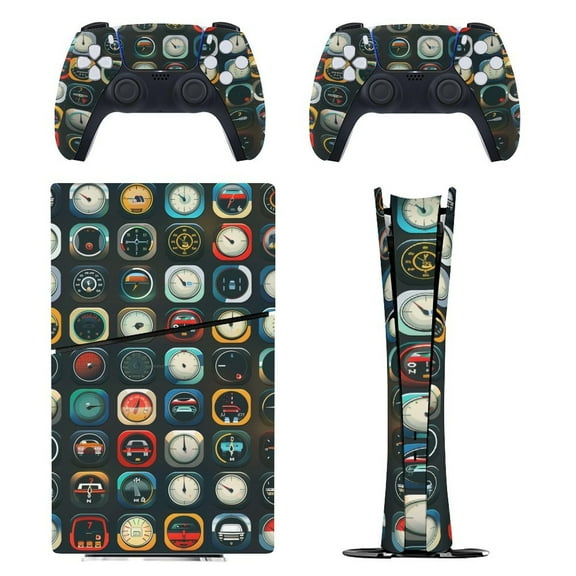 Skin Sticker for PS5 Slim Standard Disc Digital Edition Console and Controllers Decals for Playstation 5 (Dashboard,PS5 Disc Edition)