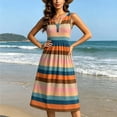 thumbnail image 6 of Erwazi Summer Dresses for Women Floral Print Sleeveless V Neck Button A-Line Midi Dress Trendy Casual Style Outdoor Wear Dresses, 6 of 6