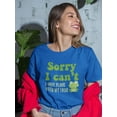 thumbnail image 2 of Sorry I Can't Plans With My Frog Women Royal Blue T-Shirt, Female x-Large, 2 of 4