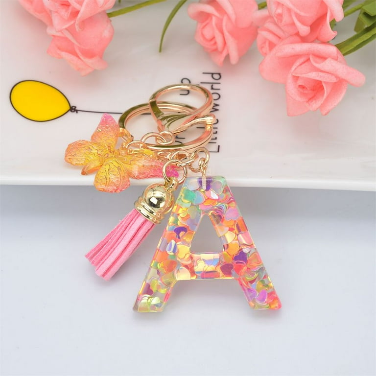 Cute Gifts Acrylic Women Crystal Pendent Key Ring Tassels