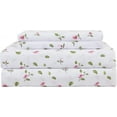thumbnail image 2 of Viviland Floral King Sheets, Soft Breathable Microfiber Printed Bed Sheet Set, Deep Pocket Non-Slip Fitted Sheet Included, Flower Leaf Pattern, 2 of 7