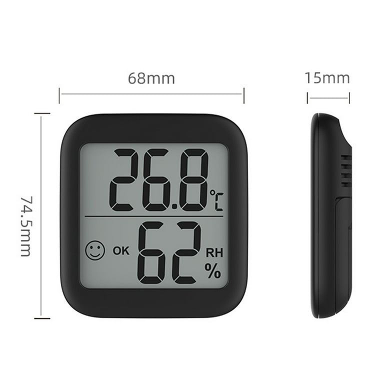 Deyuer Hygrometer Gauge High Accuracy Air Comfort Indicator ABS Wireless  Backlight Recording Digital Thermometer for Indoor,White 