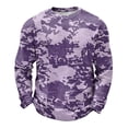 thumbnail image 2 of IAJDKMEK Men Casual Long Sleeve Shirts — Camouflage Waffle Knit Round Neck Casual Pullover Top with Soft Texture and Breathable Comfort Shirt,Purple 3XL, 2 of 6