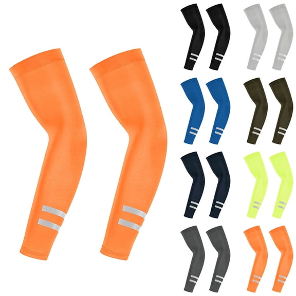 RYDCOT UV Sun Protection Arm Sleeves, UPF 50 Lightweight Sports Reflective Ice Cooling Arm Compression Sleeves for Men Women Teenager Yellow