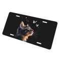 thumbnail image 3 of KAKALAD Watercolor Cat Butterfly Animal 01 Aluminum Universal Car Vehicles License Plate 6" x 12" (4 Holes), 3 of 9