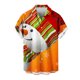 thumbnail image 1 of Mens Manga Corta Botón Abajo Camisas, Cuello de Vuelta Navidad Impresa Blusa, Top de Moda Casual, 1 of 4