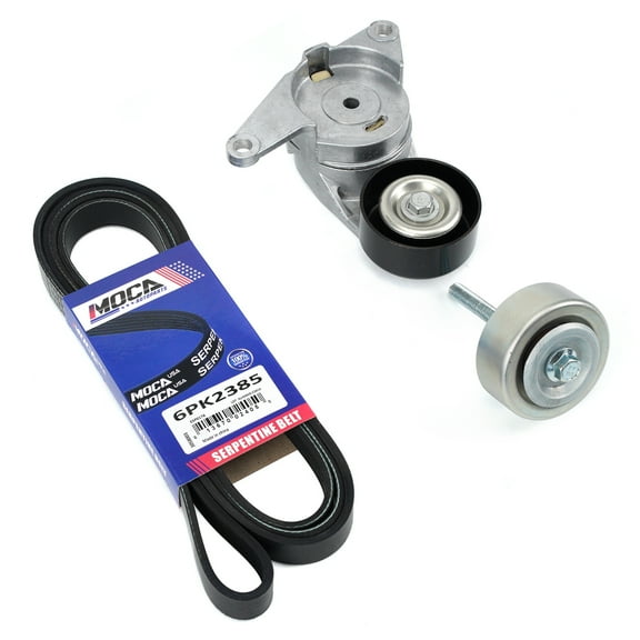 MOCA AUTOPARTS Serpentine Belt Component Kit Fit for 2008-2012 Buick Enclave & 2009-2012 Chevrolet Traverse & 2007-2010 Saturn Outlook