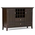thumbnail image 2 of WyndenHall  Freemont SOLID WOOD 54 inch Wide Transitional Sideboard Buffet and Wine Rack - 54 W x 17 D x 36 H Dark Tobacco Brown, 2 of 4