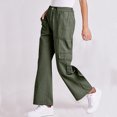thumbnail image 2 of ZQUUVOU Women's Wide Leg Sweatpants Fleece Lined Lounge Pants High Waisted Baggy Warm Winter Pants With Pocket Pants Olive Green, 2 of 5