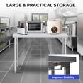 thumbnail image 4 of EDTara Stainless Steel Folding Table, 520 lbs Load, Foldable Stainless Steel Workstation, Single Tier No Undershelf, Commercial Work Table for Home, Kitchen, Restaurant, Garage, Camping, Outdoor, 4 of 7