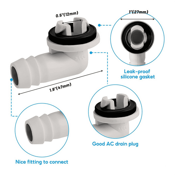 10Ft Portable Air Conditioner Drain Hose, AC Drain Hose Kit, Drain Hose for Air Conditioner with 3/5 Inch Connector