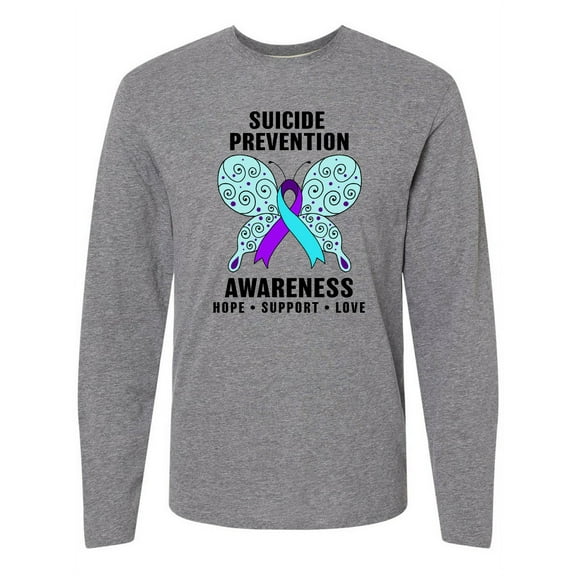 Inktastic Suicide Prevention Awareness Hope Support and Love Long Sleeve T-Shirt