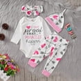 thumbnail image 3 of Lovebay Infant Baby Girl Miracle Bodysuit Pants Headband Hat Clothes Outfit Set 0-18 Months, 3 of 12