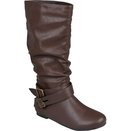 Brinley Co. Women Buckle Detail Wide Calf Boots