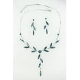 thumbnail image 2 of Faship Gorgeous Teal Rhinestone Crystal Floral Necklace Earrings Set, 2 of 5