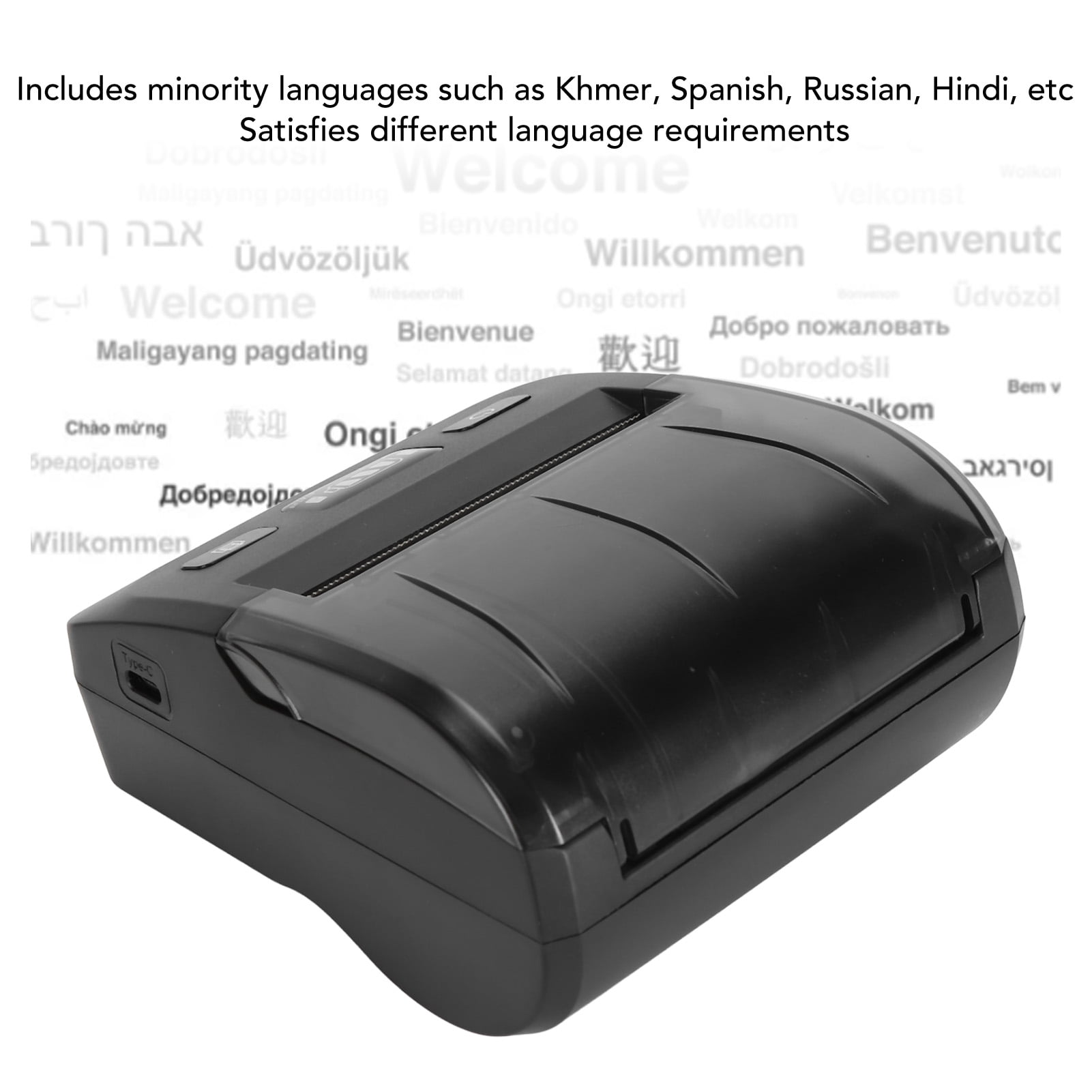 NFTIGB Bluetooth Receipt Printer 80mm / 3.1 inches Portable Thermal Printer Wireless Mobile Label Maker Support Multi-Language for Android iOS Windows Small Business Shop Package Shipping