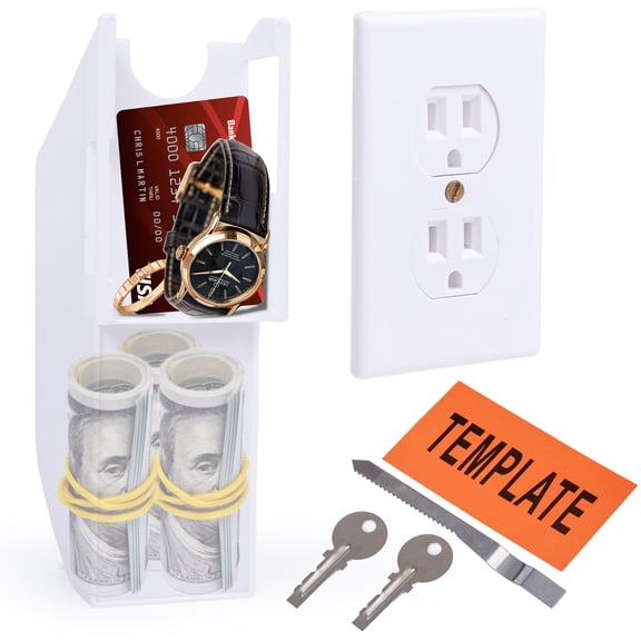 MyMealivos Wall Socket Hidden Diversion Safe,Perfect for Hiding Storage Key, Cash, Jewelry, Keep Your Valuables Safe