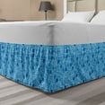 thumbnail image 1 of Orient Bed Skirt, Symmetric Motif Oriental Pattern in Blue Color Palette, Elastic Bedskirt Dust Ruffle Wrap Around for Bedding Decor, 4 Sizes, Deep Sky Blue Sea Blue, by Ambesonne, 1 of 2