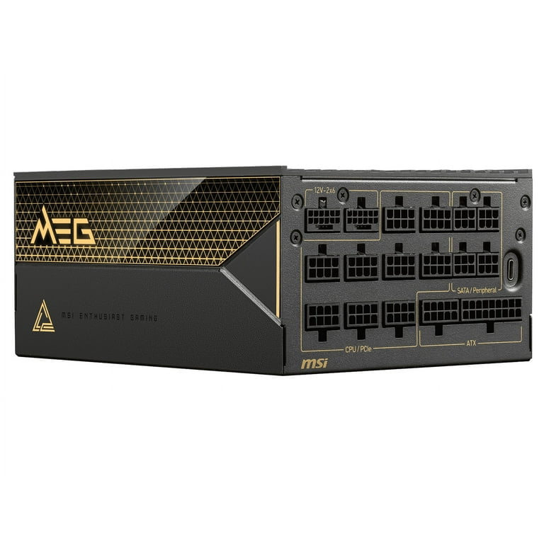 MSI - MEG Ai1600T PCIE5, 80+ TITANIUM Full Modular Gaming PSU