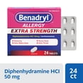 thumbnail image 4 of Benadryl Extra Strength Relief Allergy Tablets, 50 mg Diphenhydramine HCl, 24 Count, 4 of 11