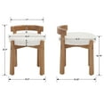thumbnail image 3 of Guyou Wooden Vanity Chair Set of 2, Modern Chenille Upholstered Small Ottoman Footstool, Lovely Round Makeup Stool for Bedroom Living Room Makeup Room, Beige, 3 of 6