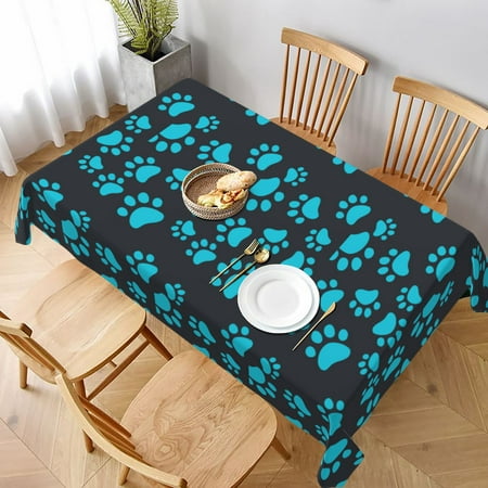 

Tablecloth Golden Glitter Dog Paw Print Table Cloth For Rectangle Tables Waterproof Resistant Picnic Table Covers For Kitchen Dining/Party(60x90in)