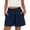 Navy, variant on Axiiglly Cotton Shorts for Women Elastic Waist Breathable Workout Shorts Solid Color Lightweight Outdoor Casual Shorts for Holidays S-3XL