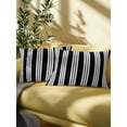 thumbnail image 5 of Outdoor Pillows Waterproof, Farmhouse Black Striped Throw Pillows with Inserts Included, Modern Stripes Art Indoor Outdoor Decorative Lumbar Pillow for Bed/Couch/Patio 12"x20", 2Pcs, 5 of 8
